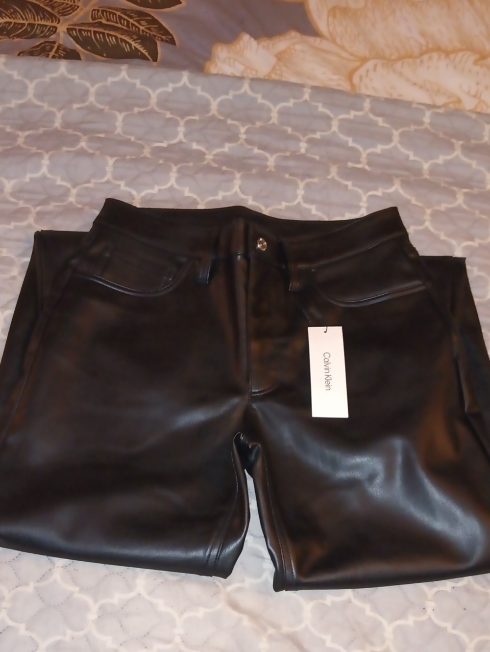 Calvin Klein Faux Leather Jeans
